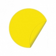 Наклейка информационная 100х100 мм круг желтый