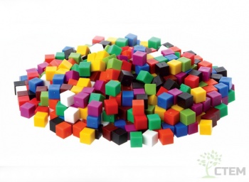 Счетный материал кубики 1 см. 10 цветов 1000 шт фото 3356