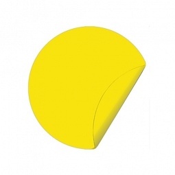 Наклейка информационная 150х150 мм круг желтый фото 789
